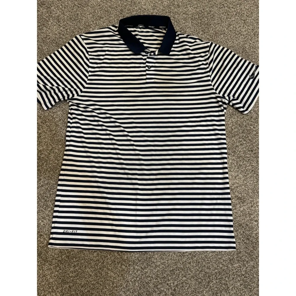Nike‎ Golf Dri-Fit Striped Polo Shirt Men's Size L